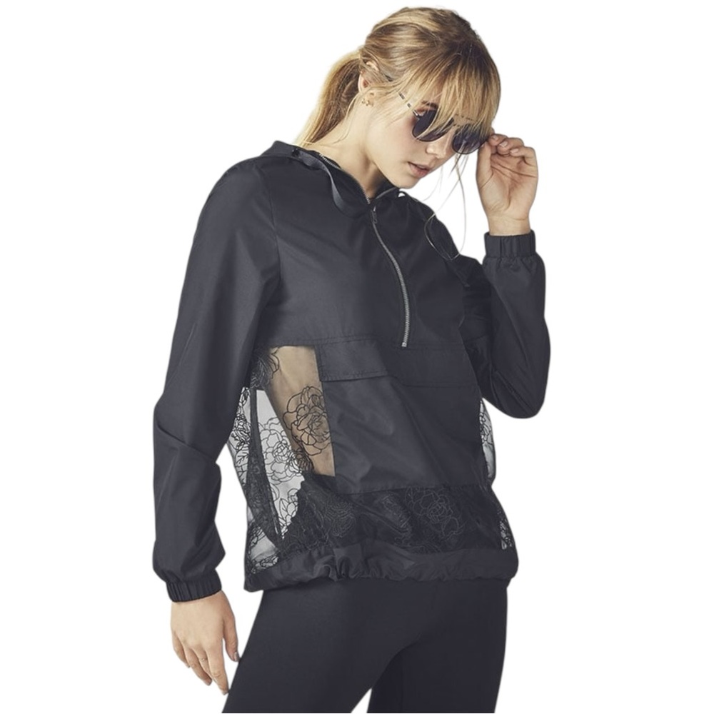 Fabletics Becca Half Zip Jacket Black Oversized W… - image 1